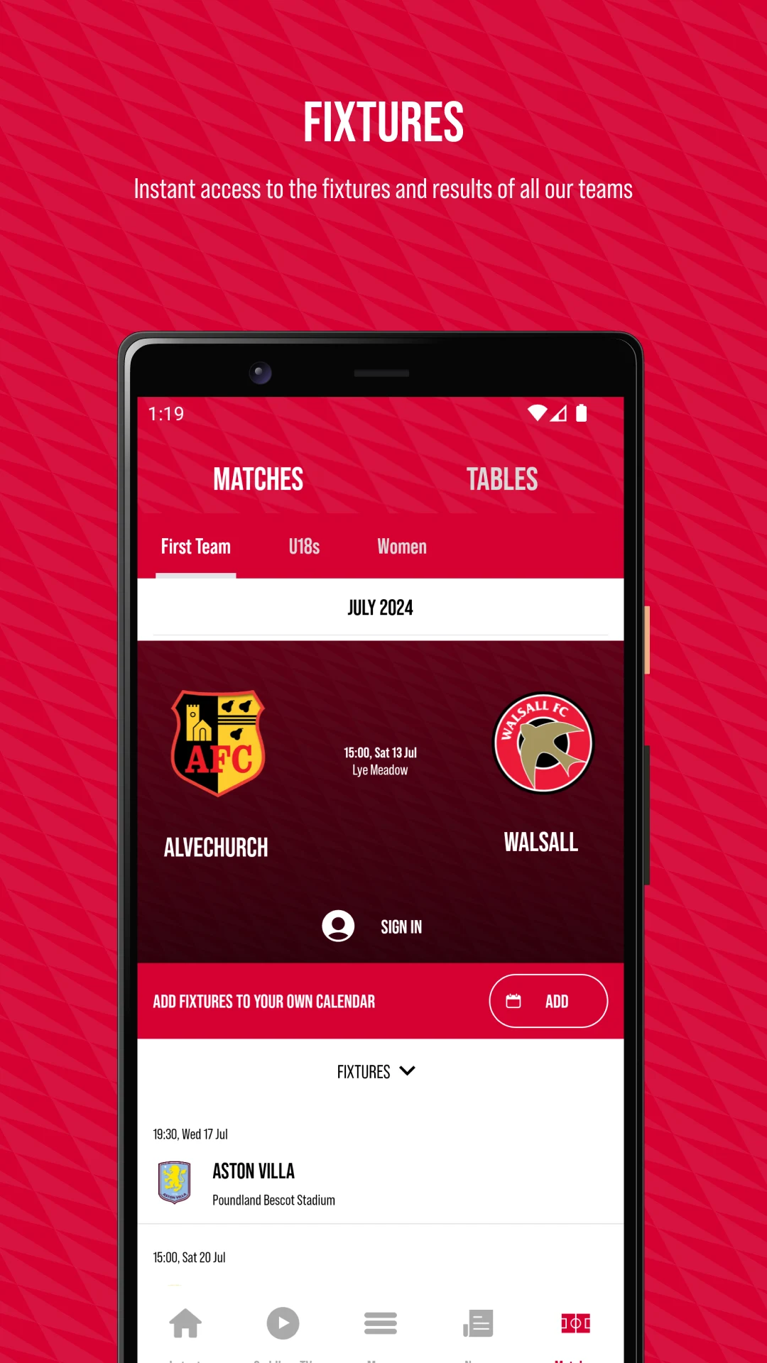 Walsall FC screenshot