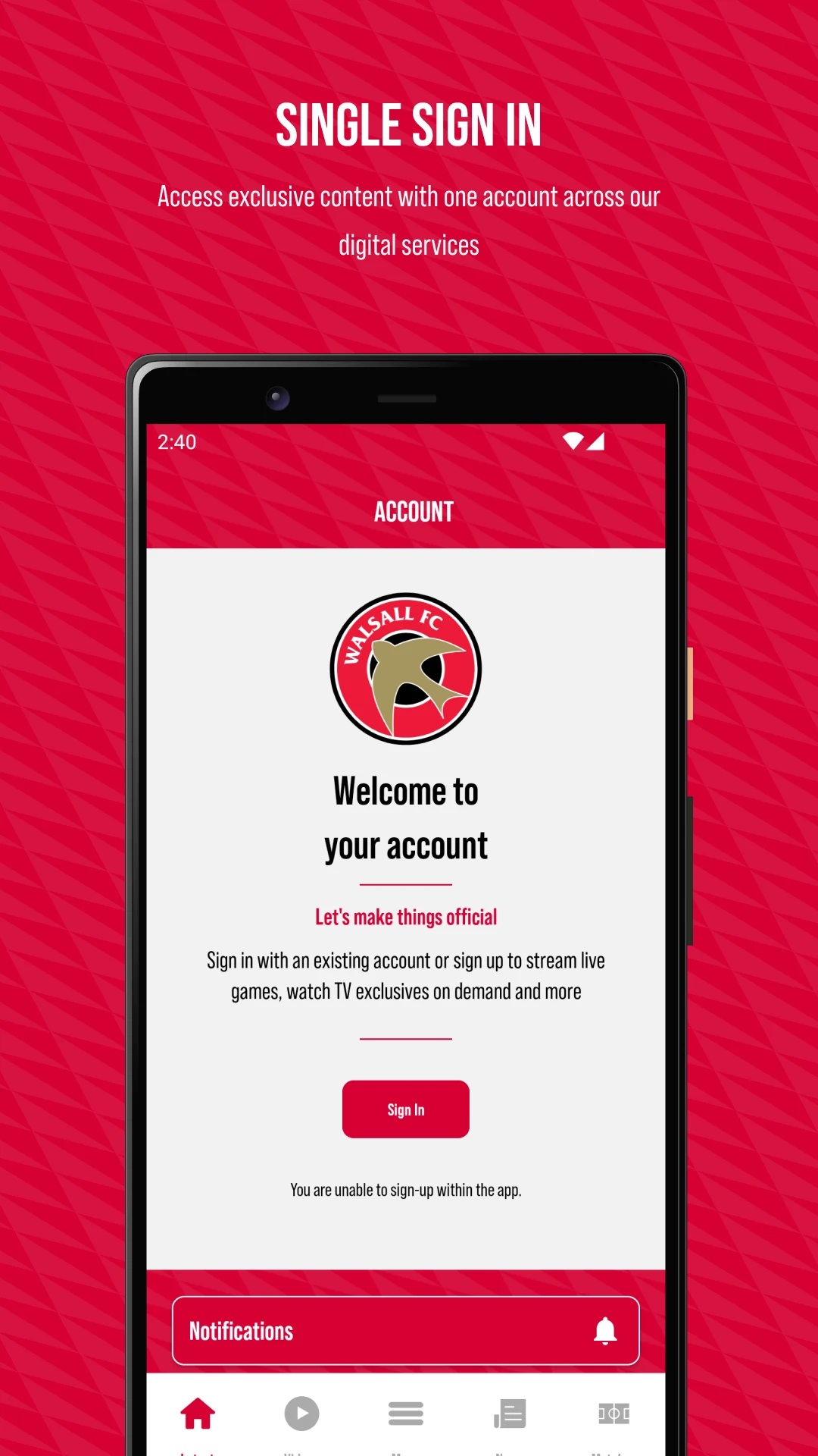 Walsall FC screenshot