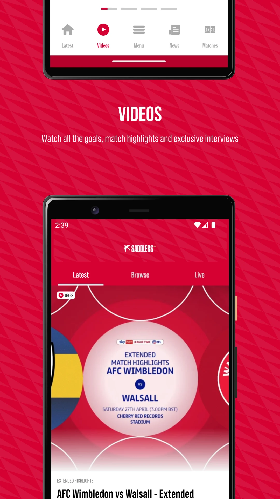Walsall FC screenshot